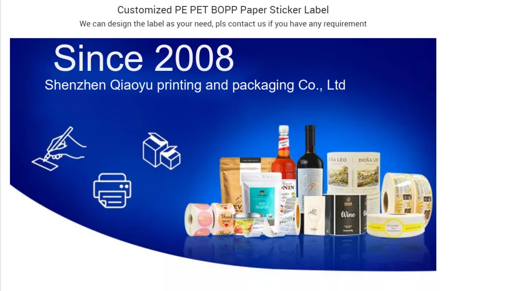 Custom Printed Cosmetic Logo Sticker Waterproof Self Adhesive Vinyl Roll Bottle Sticker Label