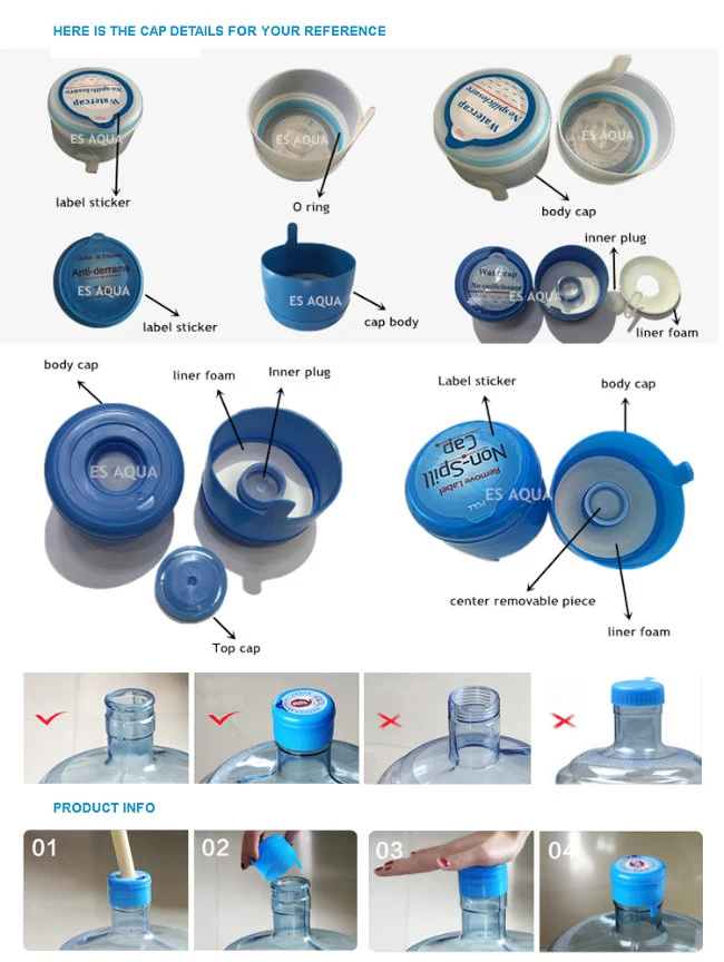 Non-Spill 5 Gallon Bottle 20L Water Bottle Cap Plastic Bottle Cap Tapa De Botella De Plastico