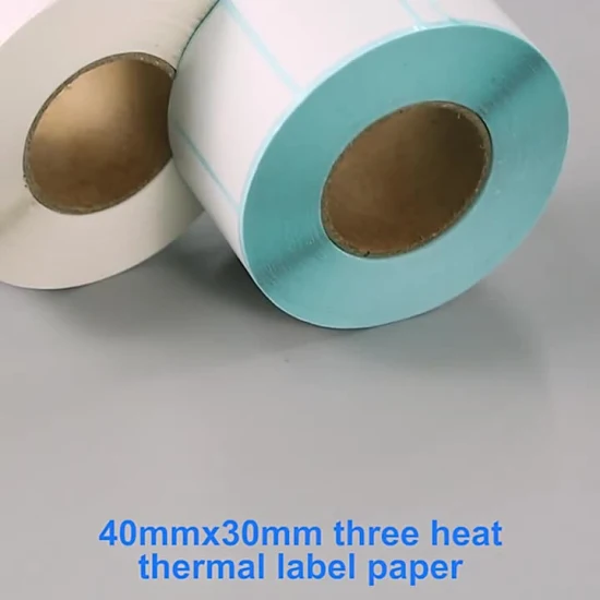 Étiquette thermique adhésive imperméable à l'eau de ventes directes d'usine personnalisée 40X60 Fanfold 4*6 rouleau d'étiquette thermique directe de taille personnalisée