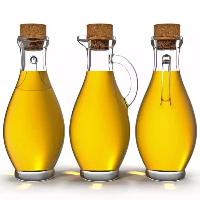 Flacon distributeur d'huile d'olive/vinaigre en verre de 300 ml avec bouchon en liège
