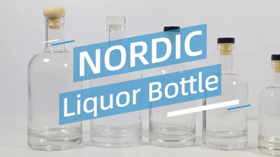 700 ml 750 ml 1000 ml clair noir nordique rond vide rhum whisky esprit gin vodka bouteille de liqueur en verre avec bouchon en liège 100 ml 200 ml 375 ml 500 ml